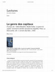 Research paper thumbnail of "Le genre des capitaux" por/by Marc Joly