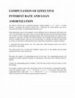 Research paper thumbnail of COMPUTATION OF EFFECTIVE INTEREST RATE AND LOAN AMORTIZATION (2)