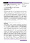 Research paper thumbnail of Factors Influencing Intention to Reuse Mobile Banking Services for the Private Banking Sector in Myanmar