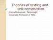 Research paper thumbnail of Theories of testing and test construction