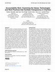 Research paper thumbnail of Accountability Work: Examining the Values, Technologies and Work Practices that Facilitate Transparency in Charities