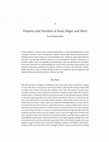 Research paper thumbnail of Property and Freedom in Kant, Hegel, and Marx