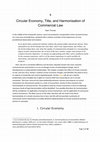 Research paper thumbnail of Circular Economy, Title, and Harmonisation of Commercial Law - Revised and accepted draft