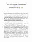 Research paper thumbnail of A Study of Barriers and Advantages of Sustainable Development