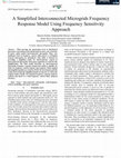 Research paper thumbnail of A Simplified Interconnected Microgrids Frequency Response Model Using Frequency Sensitivity Approach