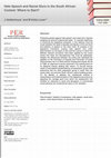 Research paper thumbnail of Hate Speech and Racist Slurs in the South African Context: Where to Start?