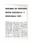 Research paper thumbnail of Deslinde de Terrenos entre Marbella y Benahavís (1787)