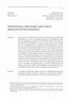 Research paper thumbnail of Provisional Measures and Child Abduction Proceedings