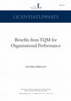 Research paper thumbnail of Benefits from TQM for Organisational Performance