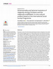 Research paper thumbnail of Dimensionality and factorial invariance of religiosity among Christians and the religiously unaffiliated: A cross-cultural analysis based on the International Social Survey Programme