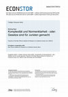 Research paper thumbnail of Komplexität und Normenklarheit - oder: Gesetze sind für Juristen gemacht (German)