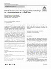 Research paper thumbnail of COVID-19 and Contact Tracing Apps: Ethical Challenges for a Social Experiment on a Global Scale