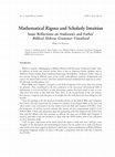 Research paper thumbnail of Mathematical rigour and scholarly intuition