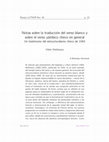 Research paper thumbnail of Introducción y traducción a: Vilém Mathesius "Notas sobre la traducción del verso blanco y sobre el verso yámbico checo en general"