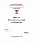 Research paper thumbnail of República Bolivariana de Venezuela Ministerio popular para la Educación Universitaria Universidad Politécnica Clodosbaldo Russián Cumaná -Edo. Sucre Tema N°1 Sistemas de Seguridad en instalaciones