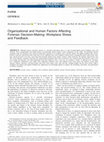 Research paper thumbnail of Organizational and Human Factors Affecting Forensic Decision-Making: Workplace Stress and Feedback