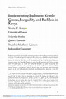 Research paper thumbnail of Implementing Inclusion: Gender Quotas, Inequality, and Backlash in Kenya