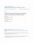 Research paper thumbnail of Gender, Professional Orientation, and Student Achievement: Elements of School Culture