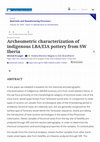 Research paper thumbnail of Archeometric characterization of indigenous LBA/EIA pottery from SW Iberia