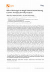 Research paper thumbnail of Role of Passengers in Single-Vehicle Drunk-Driving Crashes: An Injury-Severity Analysis