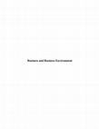 Research paper thumbnail of Business and Business Environment