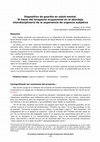 Research paper thumbnail of Dispositivo de guardia en salud mental. El hacer del terapeuta ocupacional en el abordaje interdisciplinario de la experiencia de urgencia subjetiva