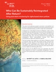 Research paper thumbnail of Who Can Be Sustainably Reintegrated After Return? Using Post-Return Monitoring for Rights-Based Return Policies