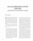 Research paper thumbnail of In Accordance With Nature - An Interview With Gregory B. Sadler