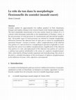 Research paper thumbnail of Le rôle du ton dans la morphologie flexionnelle du soninké (mandé ouest)