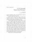 Research paper thumbnail of Critical Commentary: G. E. M. Anscombe, "Modern Moral Philosophy"