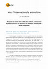 Research paper thumbnail of Vers l'internationale animaliste. À propos de : Jérôme Segal, Animal Radical : Histoire et sociologie de l’antispécisme, Lux.