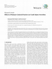 Research paper thumbnail of Effects of Human-Centered Factors on Crash Injury Severities