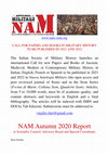 Research paper thumbnail of NAM Call for Papers and Books to be published in 2021 and 2022. NAM First Year Report to Scientific Council, Advisory Board and Special Consultants