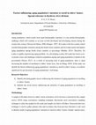 Research paper thumbnail of Factors influencing aging population's intention to enroll in elders' homes: Special reference to Kesbewa AGA division