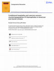 Research paper thumbnail of Conditional hospitality and coercive concern: countertopographies of Islamophobia in American and Danish schools