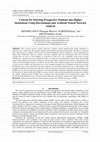 Research paper thumbnail of Criteria for Selecting Prospective Students into Higher Institutions Using Discriminant and Artificial Neural Network Analysis