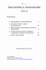 Research paper thumbnail of PHILOSOPHICAL MONOGRAPHS (Vol. 2) Four Essays