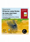 Research paper thumbnail of 04/12/2020 Presentación del libro de Carlos Walker El horror como forma