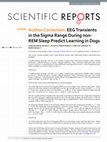 Research paper thumbnail of Author Correction: EEG Transients in the Sigma Range During non- REM Sleep Predict Learning in Dogs