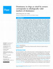 Research paper thumbnail of Distributed under Creative Commons CC-BY 4.0 OPEN ACCESS Dominance in dogs as rated by owners corresponds to ethologically valid markers of dominance