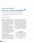 Research paper thumbnail of Ben je wat je schrijft?