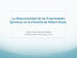 Research paper thumbnail of “La relacionalidad de las propriedades químicas en la filosofía de Robert Boyle”