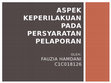 Research paper thumbnail of Aspek keperilakuan pada persyaratan pelaporan