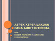 Research paper thumbnail of Aspek keperilakuan pada audit internal