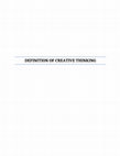 Research paper thumbnail of DEFINITION OF CREATIVE THINKING