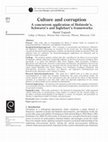 Research paper thumbnail of Culture and corruption A concurrent application of Hofstede's, Schwartz's and Inglehart's frameworks