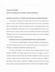 Research paper thumbnail of Literature and Teaching End-of-Term Writing Audit: A Description, Analysis, and Reflection Description: A Brief Tour to "A Collection of selected responses to the discussion forums"