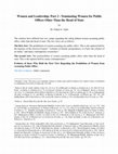 Research paper thumbnail of Women and Leadership: Part 2 - Nominating Women for Public Offices Other Than the Head of State: by Dr. Fahad al-‘Ajlān