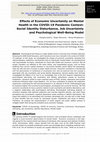 Research paper thumbnail of Effects of Economic Uncertainty on Mental Health in the COVID-19 Pandemic Context: Social Identity Disturbance, Job Uncertainty and Psychological Well-Being Model