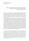 Research paper thumbnail of Lindsay C. Watson, Magic in Ancient Greece and Rome, Bloomsbury Academic, London 2019